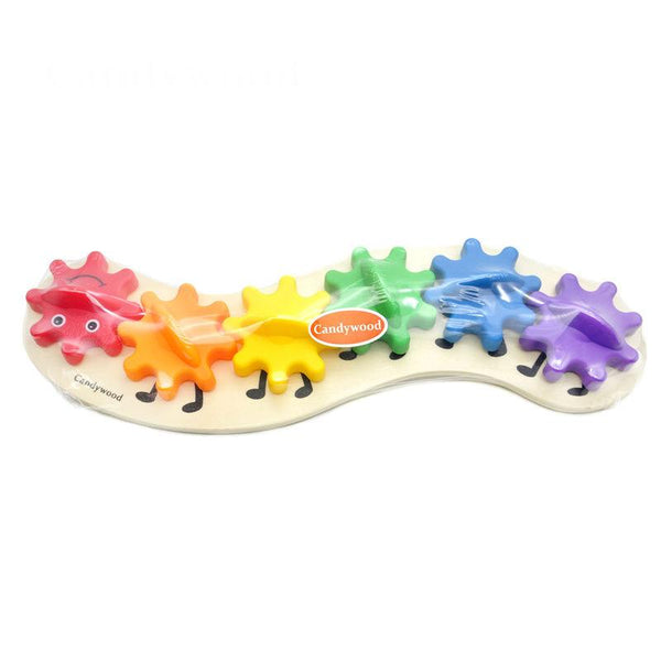 Colorful Gear Caterpillar Wooden Toys