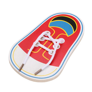 Clever Puzzle Jigsaw Borad Wooden Lacing Shoes Toddler