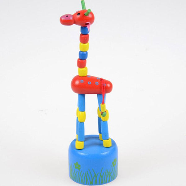 Colorful Rocking Giraffe Wooden Blocks Toys