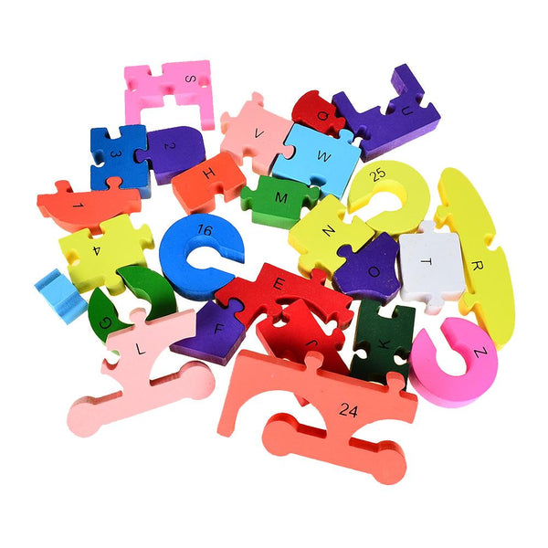 Alphabet Letter & Numbers Wooden Jigsaw Puzzle Animals
