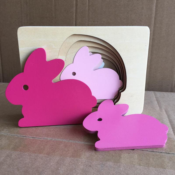 Animals Puzzle Multilayer Jigsaw Baby Wooden Toys