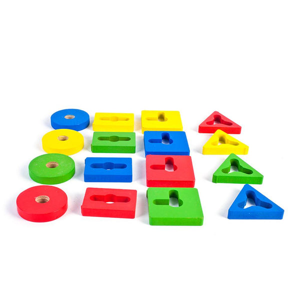 Wooden Geometric Puzzle Board Baby Kids Educational