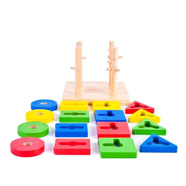 Wooden Geometric Puzzle Board Baby Kids Educational