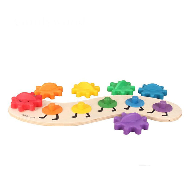Colorful Gear Caterpillar Wooden Toys