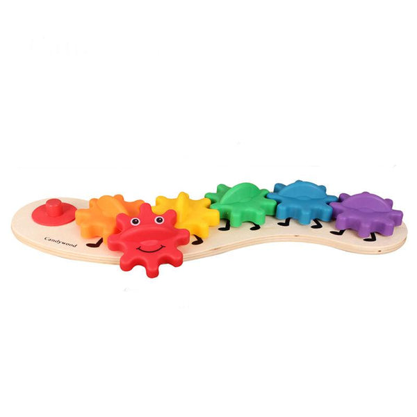 Colorful Gear Caterpillar Wooden Toys