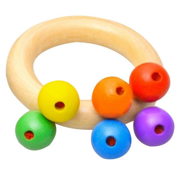 Wooden Bell Rattle Toy Baby