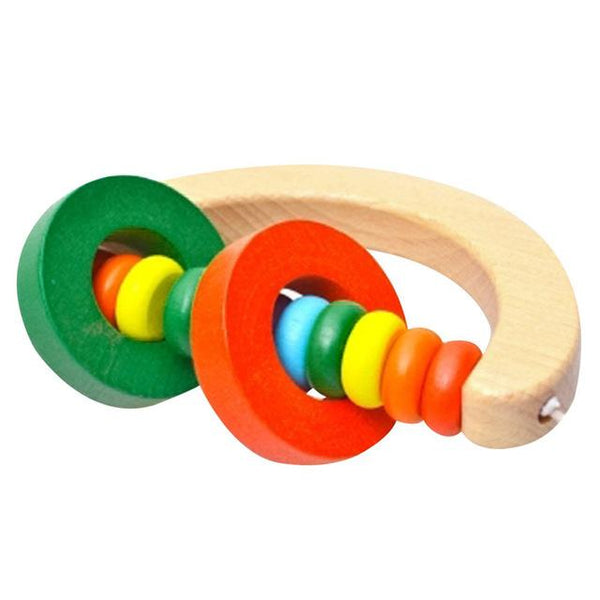 Wooden Bell Rattle Toy Baby