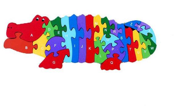Alphabet Letter & Numbers Wooden Jigsaw Puzzle Animals