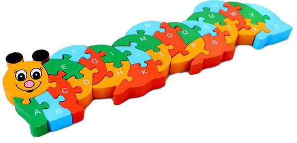 Alphabet Letter & Numbers Wooden Jigsaw Puzzle Animals