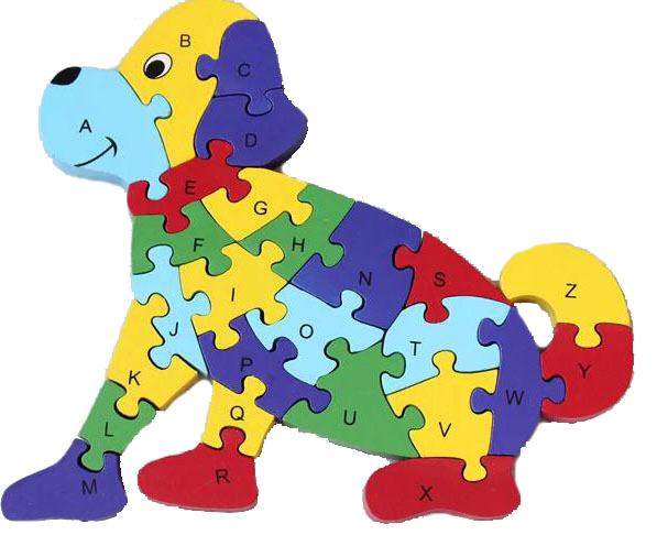 Alphabet Letter & Numbers Wooden Jigsaw Puzzle Animals